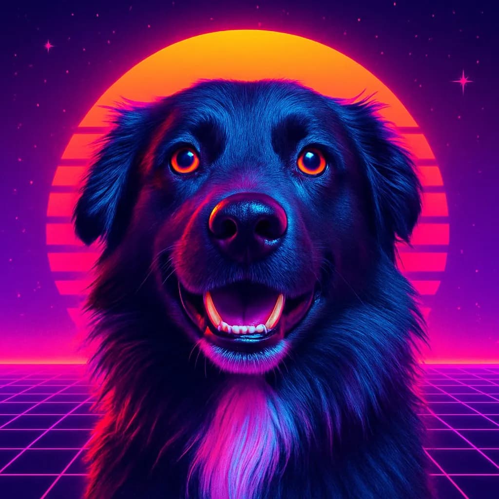 Cover image for pet portait style Synthwave Pet Portrait